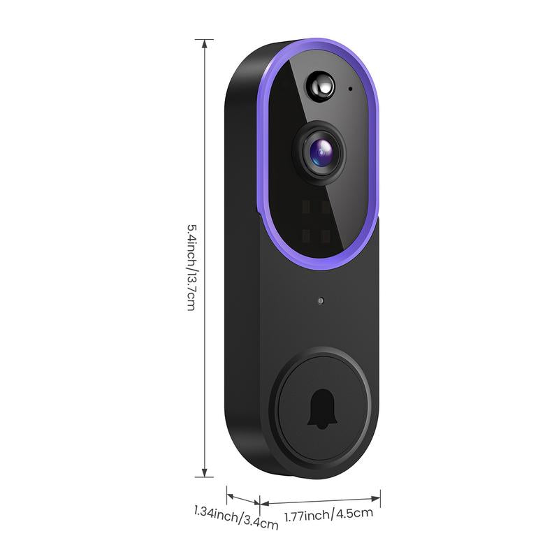 Wireless Video Doorbell Camera, Smart Security Doorbell Camera, 1080P, AI Human Detection , Night Vision, Instant Alert, Two Way Audio, 2.4G WiFi Only, Simple Installation and Rechargeable Battery, Cloud Storage, WiFi Camera