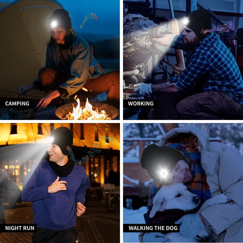 Winter Smart Hat with LED Lights & Bluetooth Music - Light Up Your UK Nights---£5 off when you spend £50!